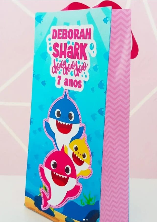 Sacolinha tema Baby Shark, feita pela Dream Craft