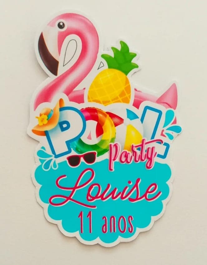 Topo de bolo tema Pool Party, feito pela Dream Craft